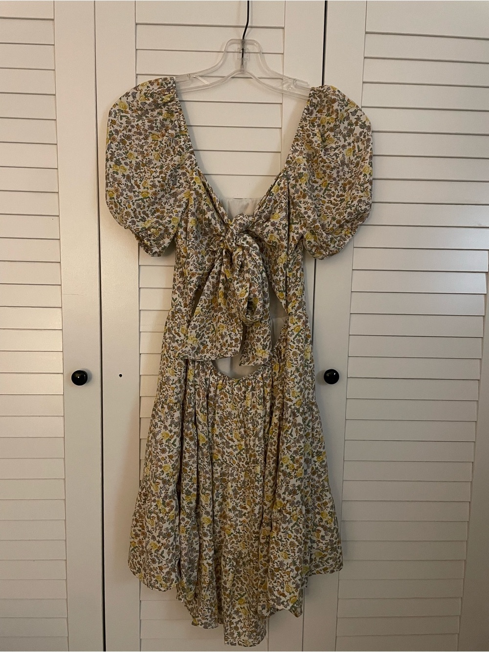 Altar'd State Yellow Floral Puff-Sleeve Mini Dress - Picture 6 of 6